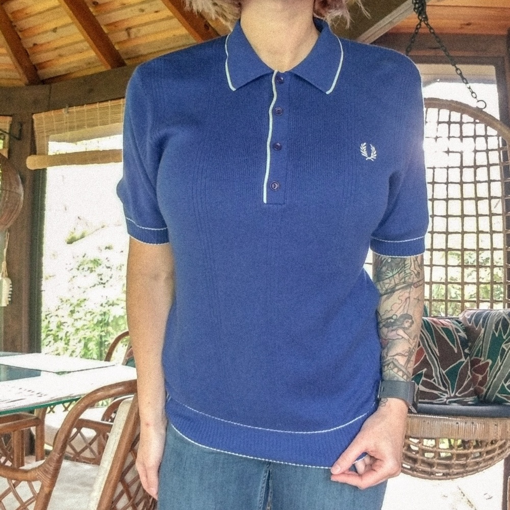 Fred Perry 💙 Quarter Sleeve Sweater Polo